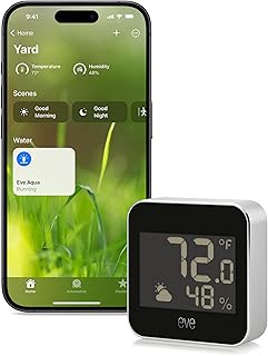 Eve Weather (Matter) Smart Weather Station for Temperature, Humidity, Weather Trend, IPX4 Water Resistance, Display, Wireless, Siri Voice Access, Req