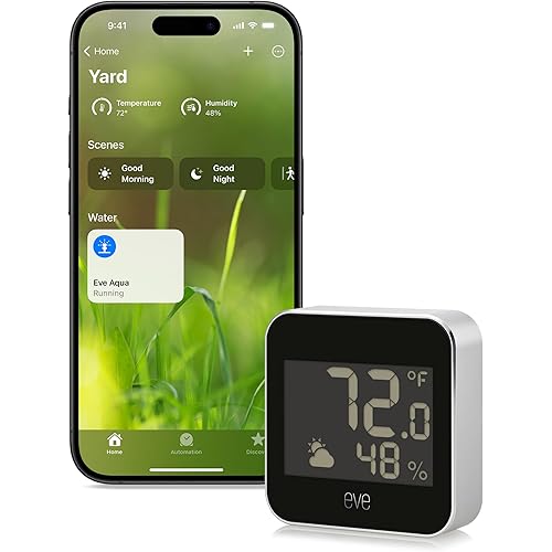 Eve Weather (Matter) – Smart Weather Station for Temperature, Humidity, Weather Trend, IPX4 Water Resistance, Display, Wireless, Siri Voice Access, Requires Thread Border Router