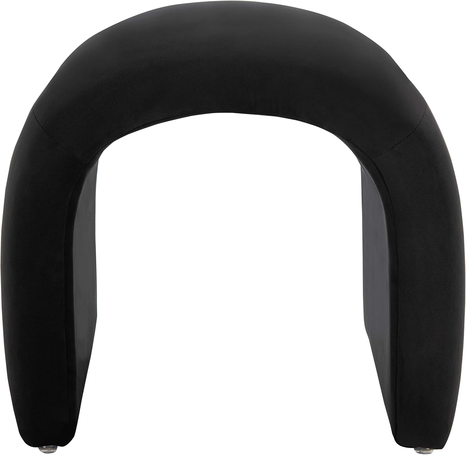 Safavieh Kibo Modern Black Velvet Waterfall Ottoman - Plush Fully Assembled Footrest for Living Room or Bedroom