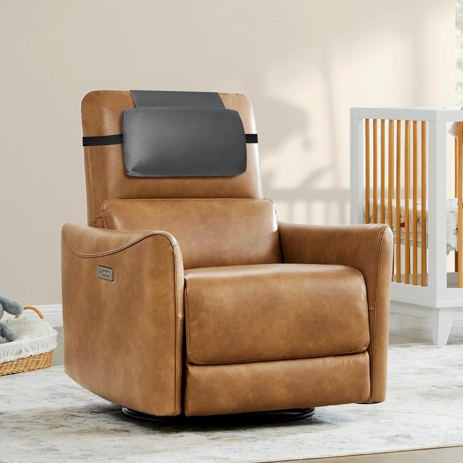 Head Recliner Pillow Adjustable Shredded Memory Foam Headrest Pillows for Recliner Chairs,Non-Slip Velvet Cushion for Pain Relief Neck Support Pillow for Travel Home Sofa Armchair with Zipper Cover - Image 7