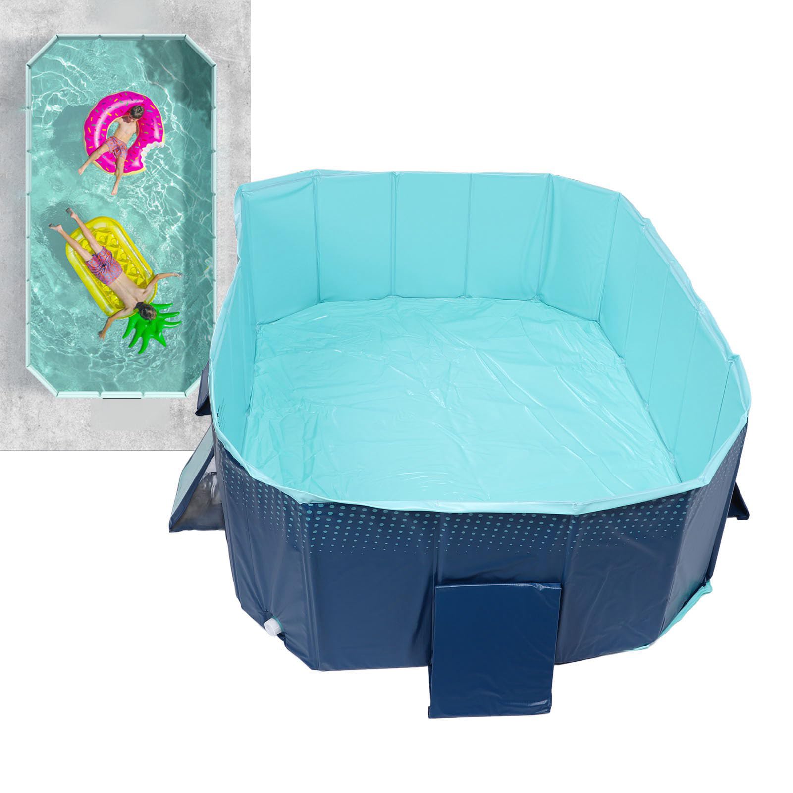 Piscina per Cani, Piscina per Bambini in PVC Resistente all'usura Addensato, Pieghevole Senza Installazione Richiesta per Animali Domestici all'aperto in Cortile (1,85 m/6,1 piedi)