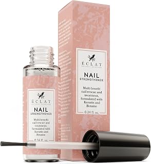 Nail Varnish - Nail Strengthener for Damaged Nails, Clear Nail Polish w/Vitamin E for Nail Growth, Hard & Strong Nail - Helps to Reduce Cracks & Splitting in Nails 0.24 Fl Oz