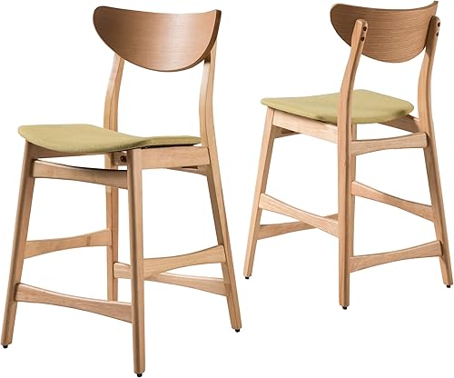 Christopher Knight Home Gavin - Juego de 2 sillas de mostrador, acabado de té verde / roble