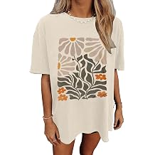 Womens Oversized Tshirt Flower Graphic Tees Nashville Music Short Sleeve Shirts Summer Casual Loose Beach Tops