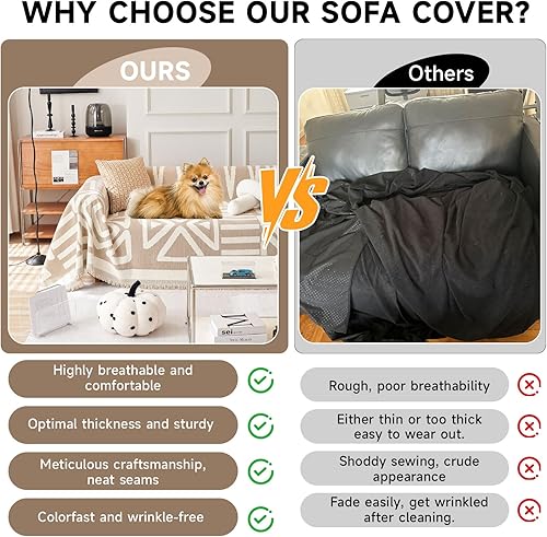 Vista 8 de VClife - Funda para sofá de 2 plazas o modular, de felpilla, antideslizante, lavable, apta para perros, protectora, caqui, 71 x 118 pulgadas 0 0