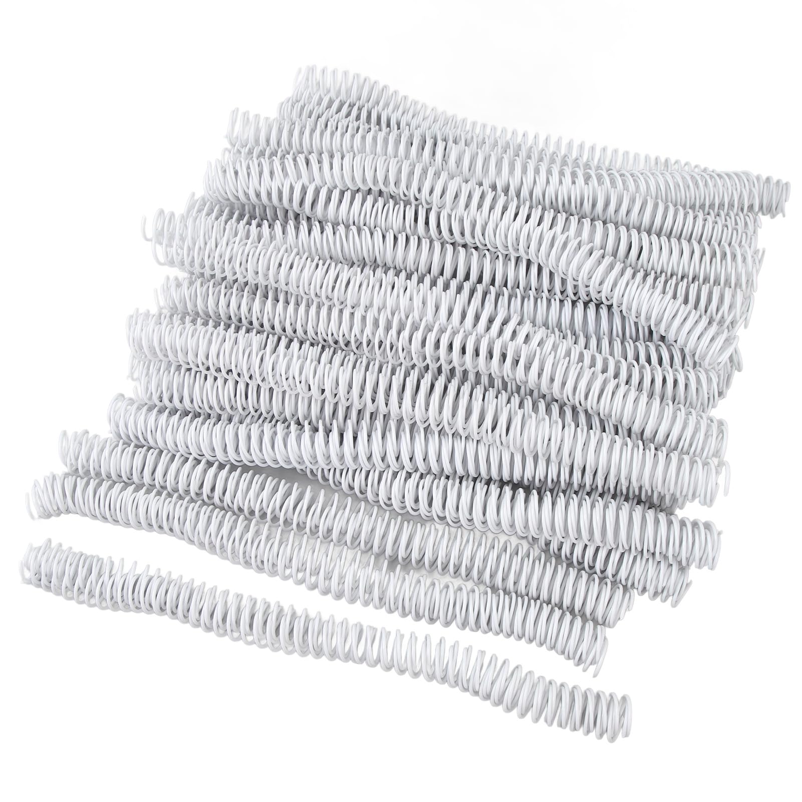 100 pezzi di bobine per rilegatura a spirale, diametro 16 mm, passo 4:1, spine in plastica per fogli A4, raccoglitori con capacità di 140 fogli e rotazione a 360° per progetti scol (Bianca)