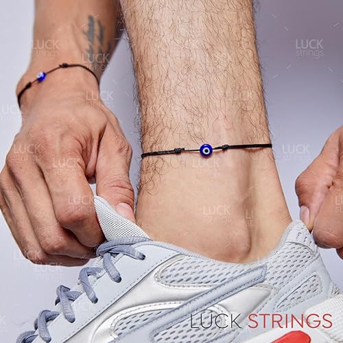 Miniatura 4 de LUCK STRINGS Lucky Evil Eye Protection Bracelet - Choker Necklace - Red and Black String Minimalist Jewelry Mal de Ojo Good Luck Talisman (Anklet,