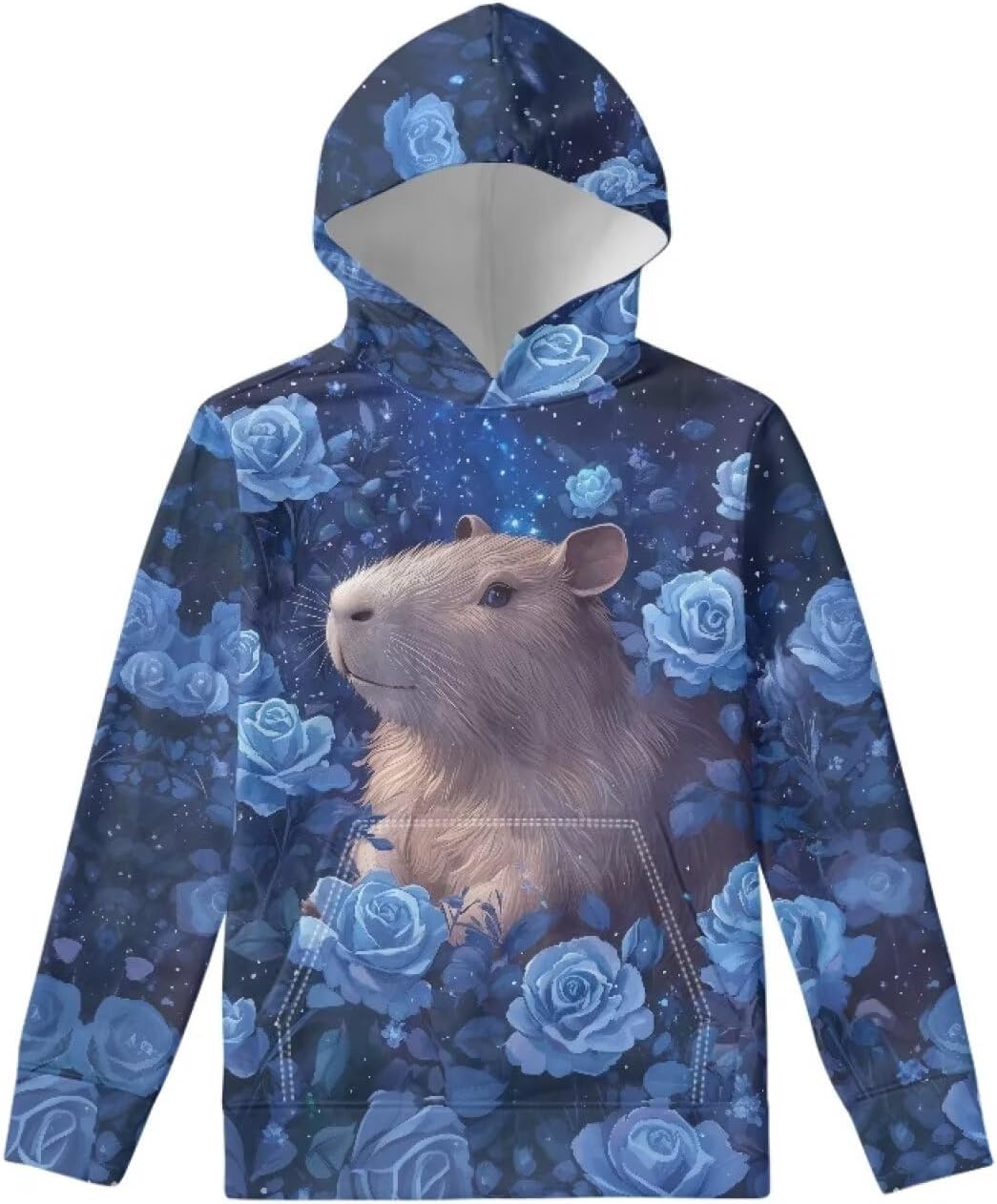 Capybara Hoodies for 6-16Y Kids Graphic Hooded Sweatshirt Cute Long Sleeve Sweater Shirts