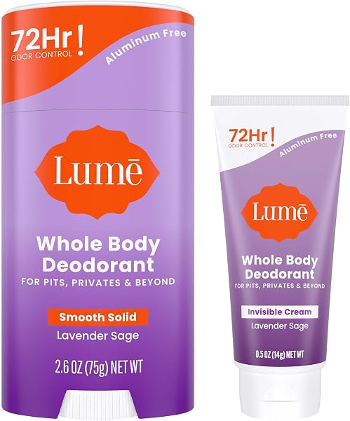 Lume Whole Body Deodorant - Cream Mini + Solid Stick Bundle (Lavender Sage)