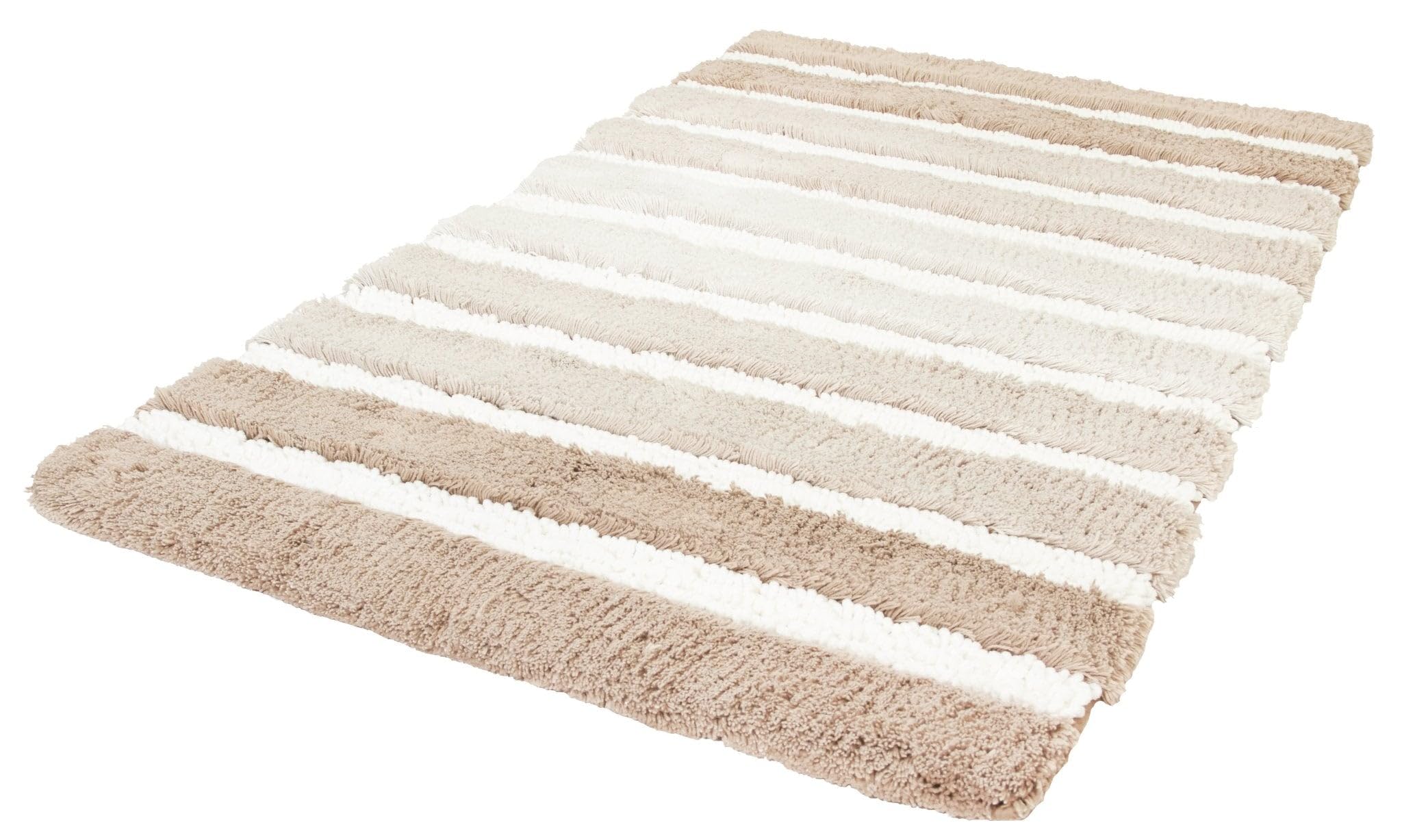 Kleine Wolke Eco Living Phoenix Natural Cotton Polyester Bathroom Rugs 27 6x47 2in Taupe