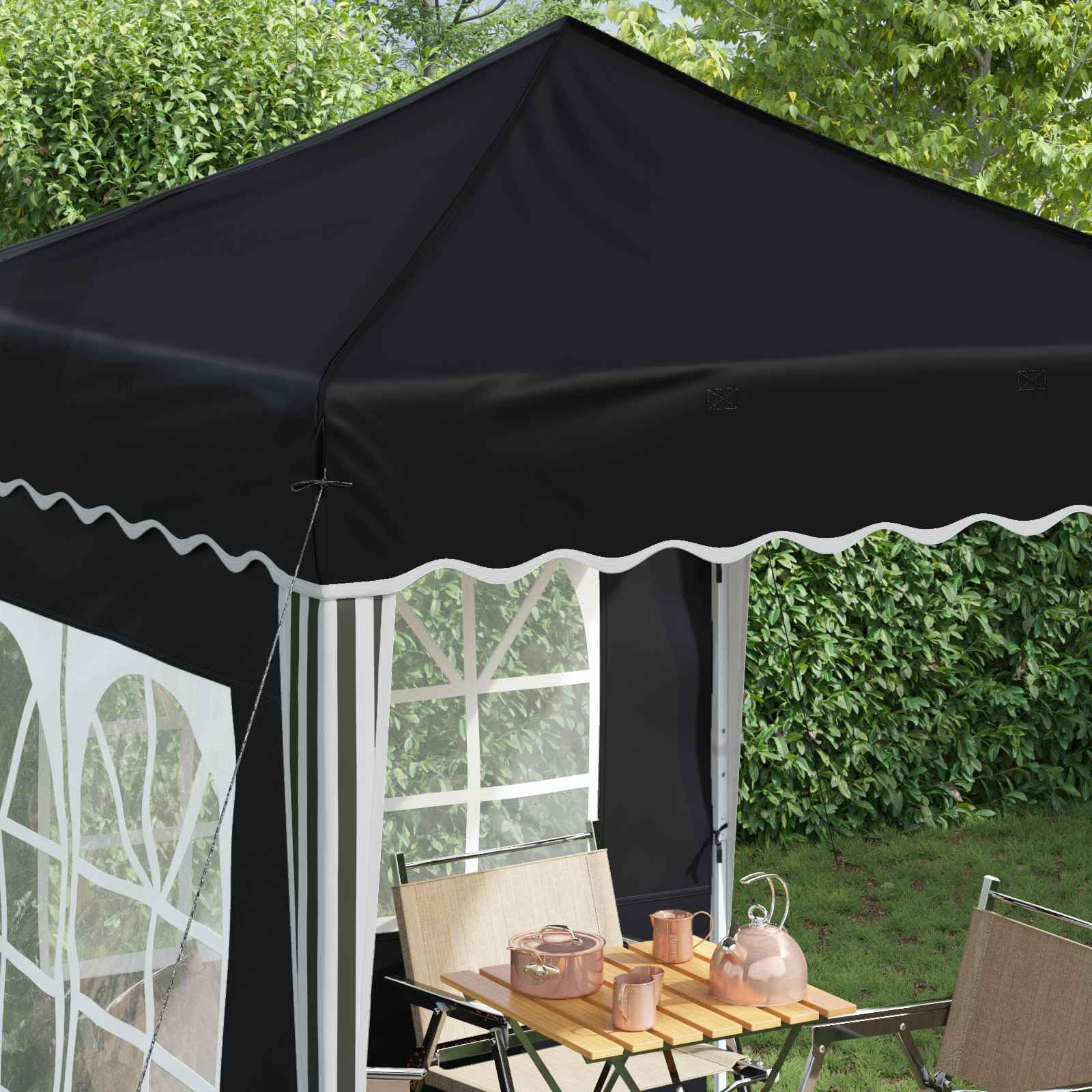 Namiot imprezowy Pop-up, antracyt, 195 x 195 x 245 cm, materiał Oxford, odporny na warunki atmosferyczne, z ochroną UV i stabilną metalową ramą, idealny do ogrodu, na taras, kemping, festiwal