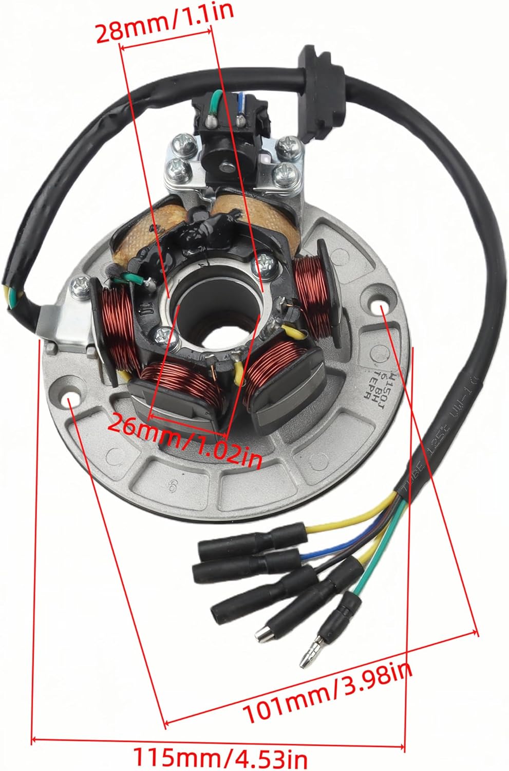 6 Coil 5 Wire Magneto Stator with Lighting Coil for YX 140cc 150cc 160cc Yinxiang Engine Dirt Bike Pit Bike Replacement Alternator Stator Plate