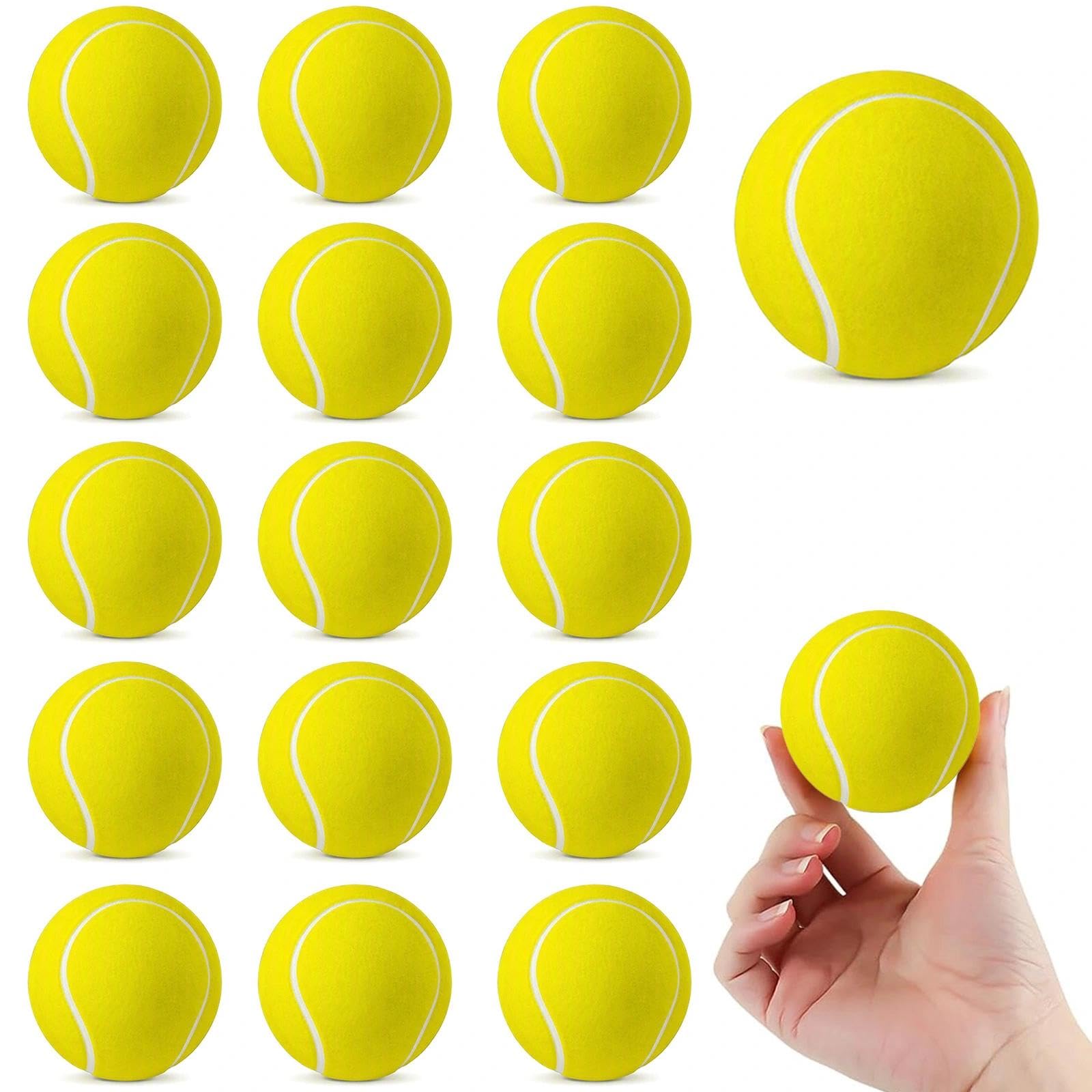 Chovize 15 Pcs Foam Tennis Balls, Sponge Balls, Soft Mini Foam Ball for Indoor Outdoor Play, Lightweight Sponge Tennis Ball for Sports Games & Recreational Activities