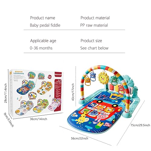 Miniatura 5 de Alive Lovely Baby Gyms - Tapete de juego para centro de actividad musical, tapete de gimnasio con piano, música y luces, para el tiempo boca abajo,