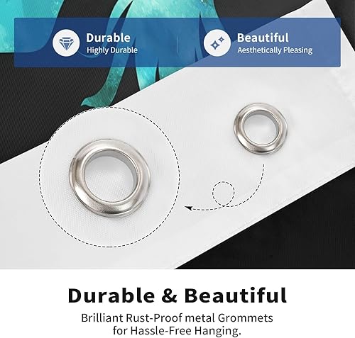 Miniatura 4 de Bandera de jardín con diseño de sirena de animales marinos y océanos de 2 x 3 pies, banderas voladoras de poliéster duradero con ojales para