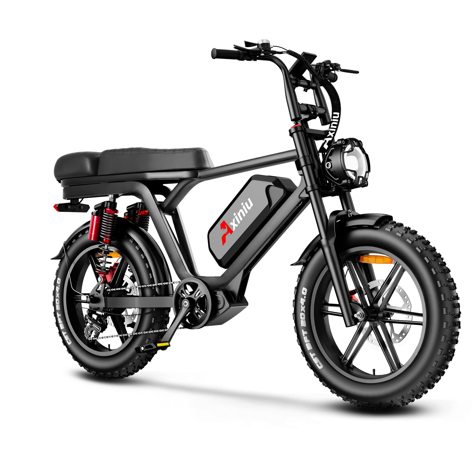 Axiniu Electric Bike for Adults, 52V 40Ah Battery Peak 2000W Motor 35MPH, 50-180 Miles, 20