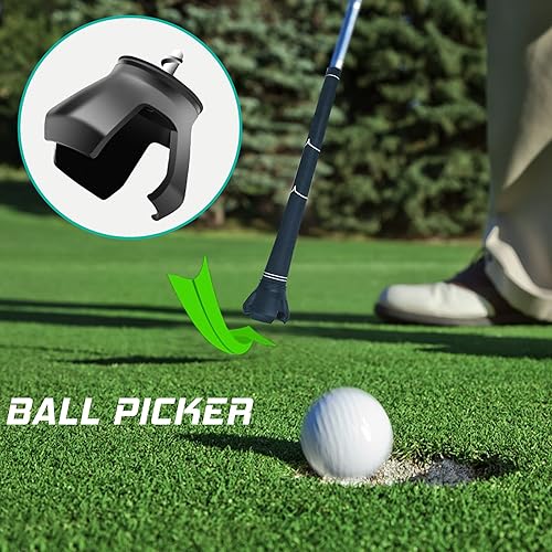Miniatura 7 de Retriever de pelota de golf, telescópica para agua con cabeza lista para liberación de primavera, herramienta de recuperación de pelota de golf con