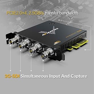 AVMATRIX PCIE Capture Card for PC, 4CH SDI with 1080P60 Ultra-Low Latency for Multi-Channel Live Streaming, Video Conferencing, Online Education, telemedicine Broadcasting on PC/Mac