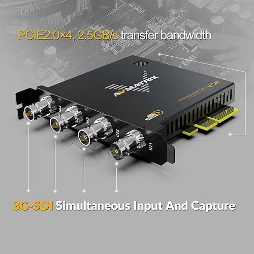 Miniatura 9 de AVMATRIX Tarjeta de captura PCIE VC12-4K 4k para transmisión en vivo de juegos y grabación en 4K60 UHD con latencia ultra baja en PS5 PS4Pro Xbox