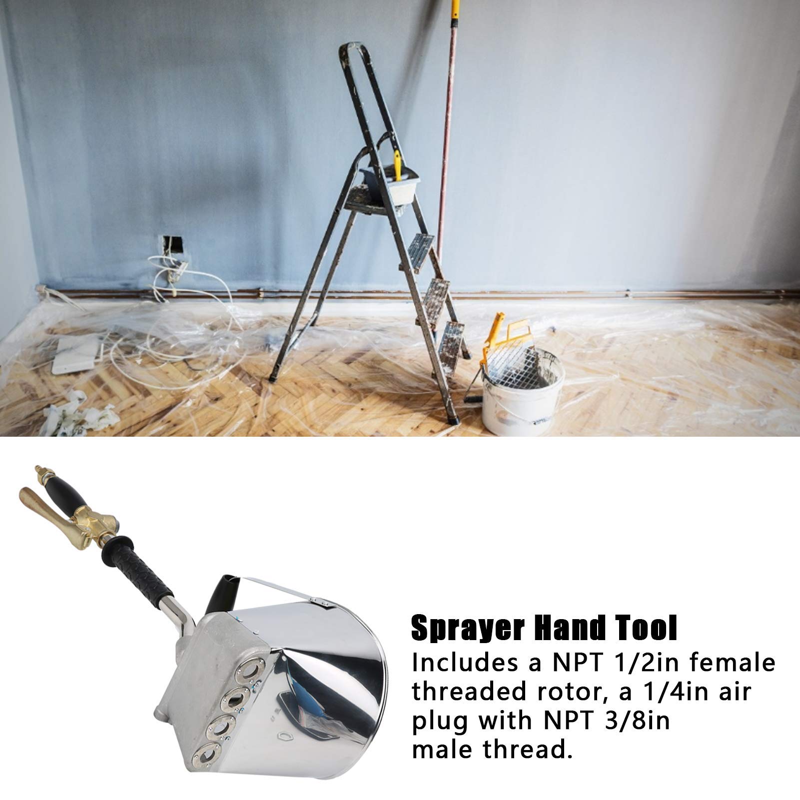 Pistola a Spruzzo per Malta Pistola a Spruzzo per Malta da Parete in Acciaio Inossidabile Fori di Spruzzo da 18 mm Pistola a Spruzzo Pneumatica per Cemento per Pittura Murale