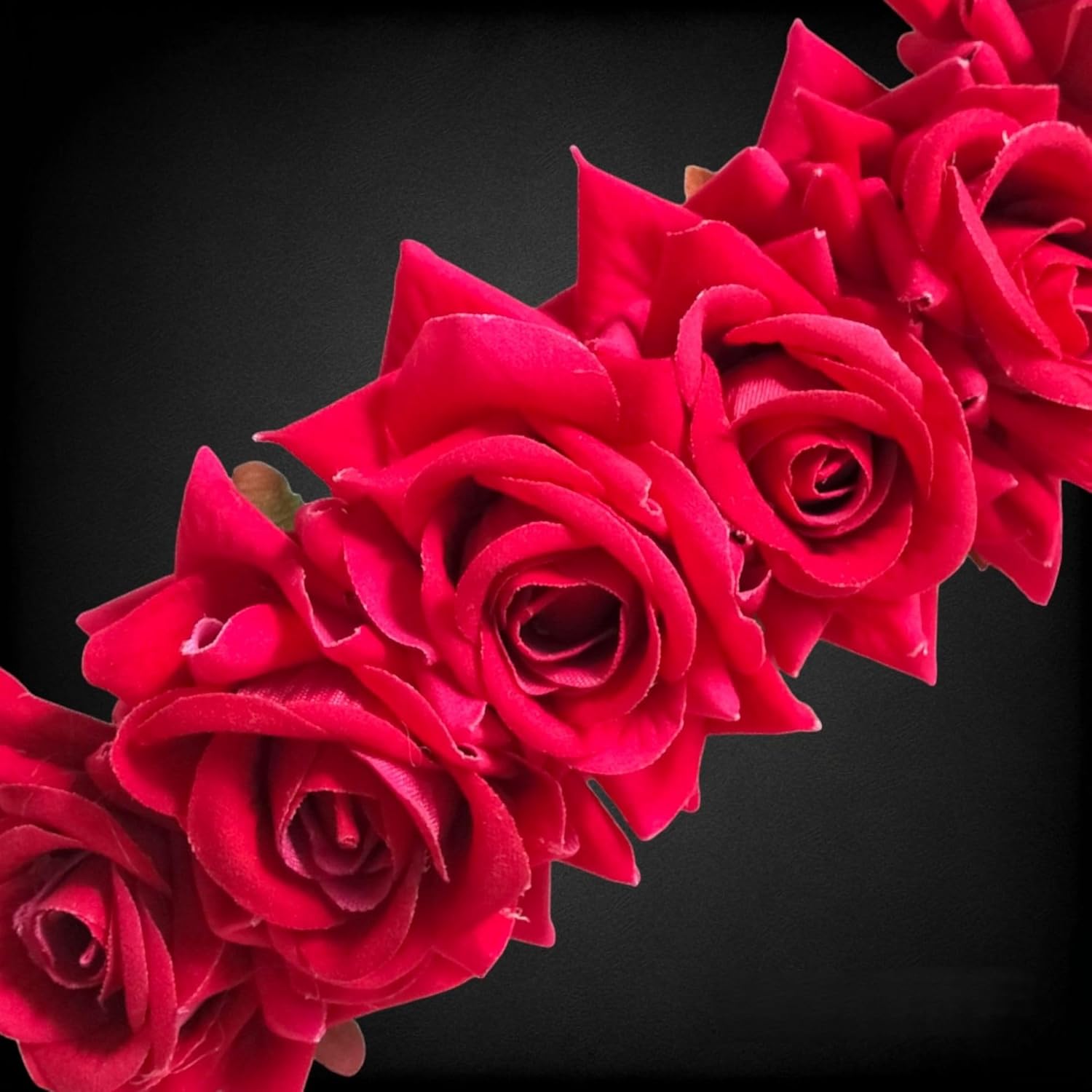 Dark Pink Rose Veni Gajra- Natural looking Rose Veni Gajra for Girls & Women, Rose Veni Gajra for Wedding, Bun Making Hair accessories for Bride – Pack of 1 - Red