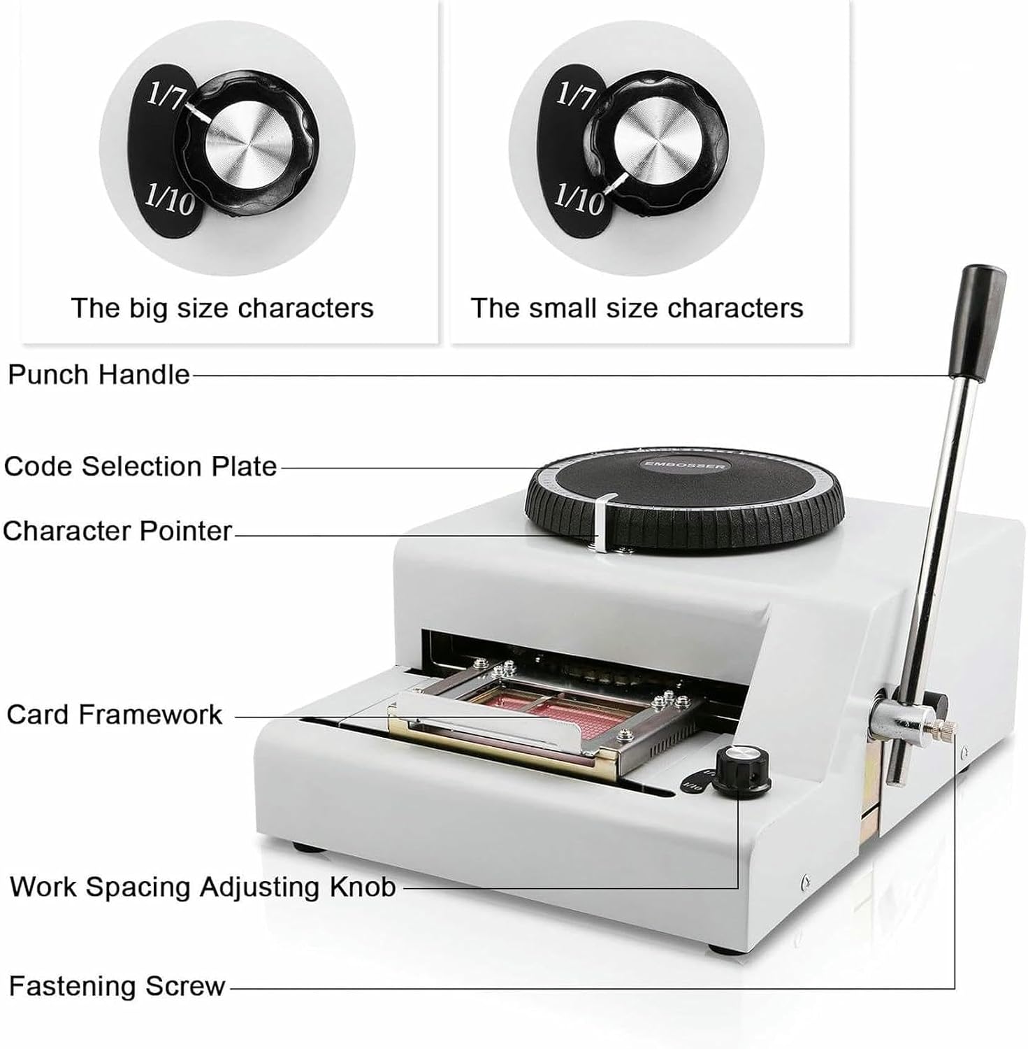 72-Character Manual Stamping Machine PVC/Letter/Personalized Card Embosser Code Printer~/