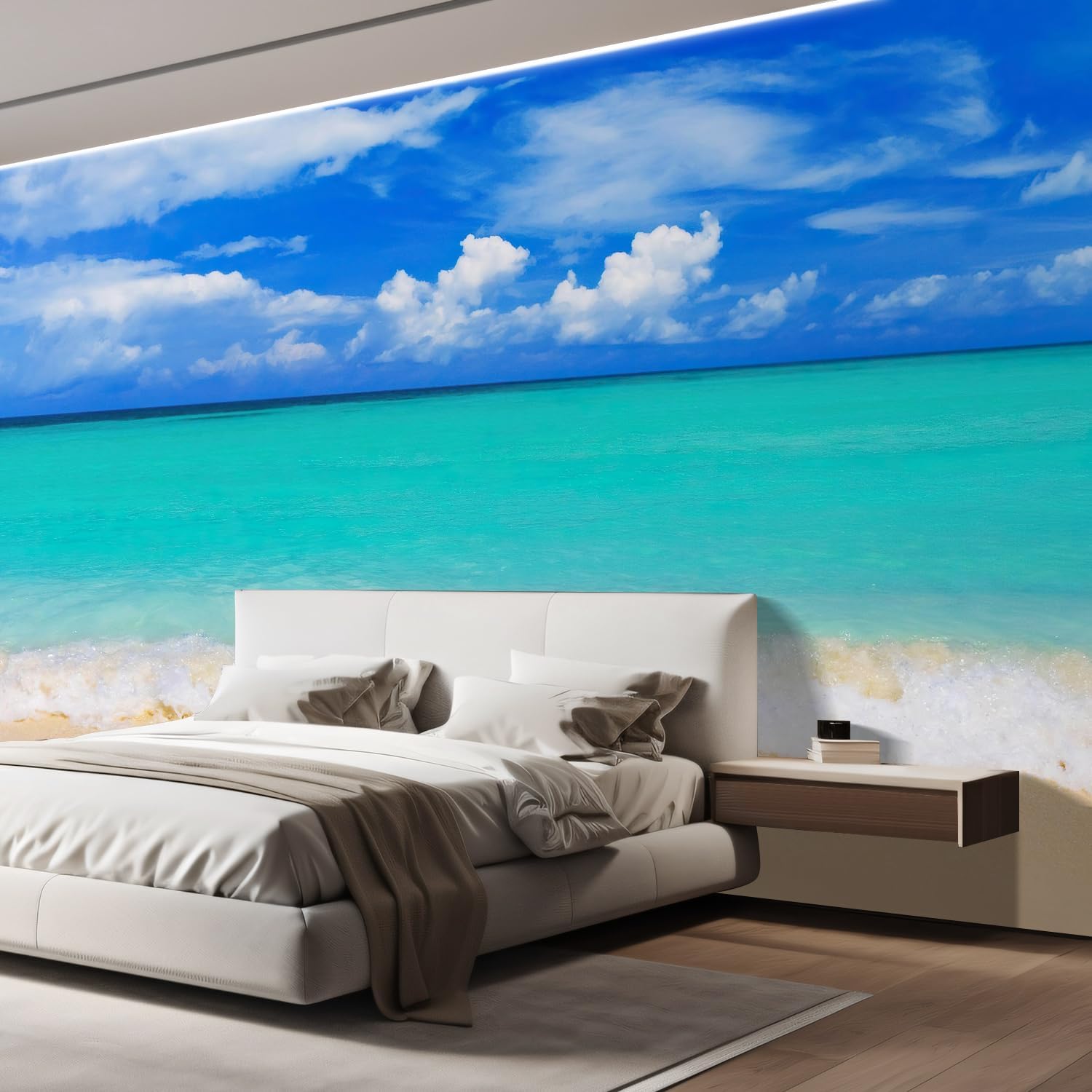 wall26 - Word Paradise on Beach - Concept Travel Background - Removable Wall Mural Self-Adhesive Large Wallpaper - 66x96 inches