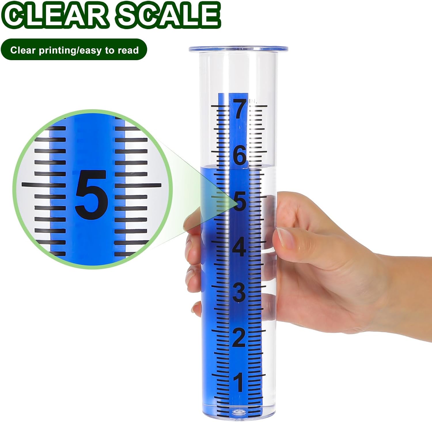 Happyyami Rain Gauge Replacement Tube Precise Rain Measure Gauge for Yard and Lawn Transparent Plastic Tubes for Outdoor Weather Monitoring 8.46 in 2 Pack