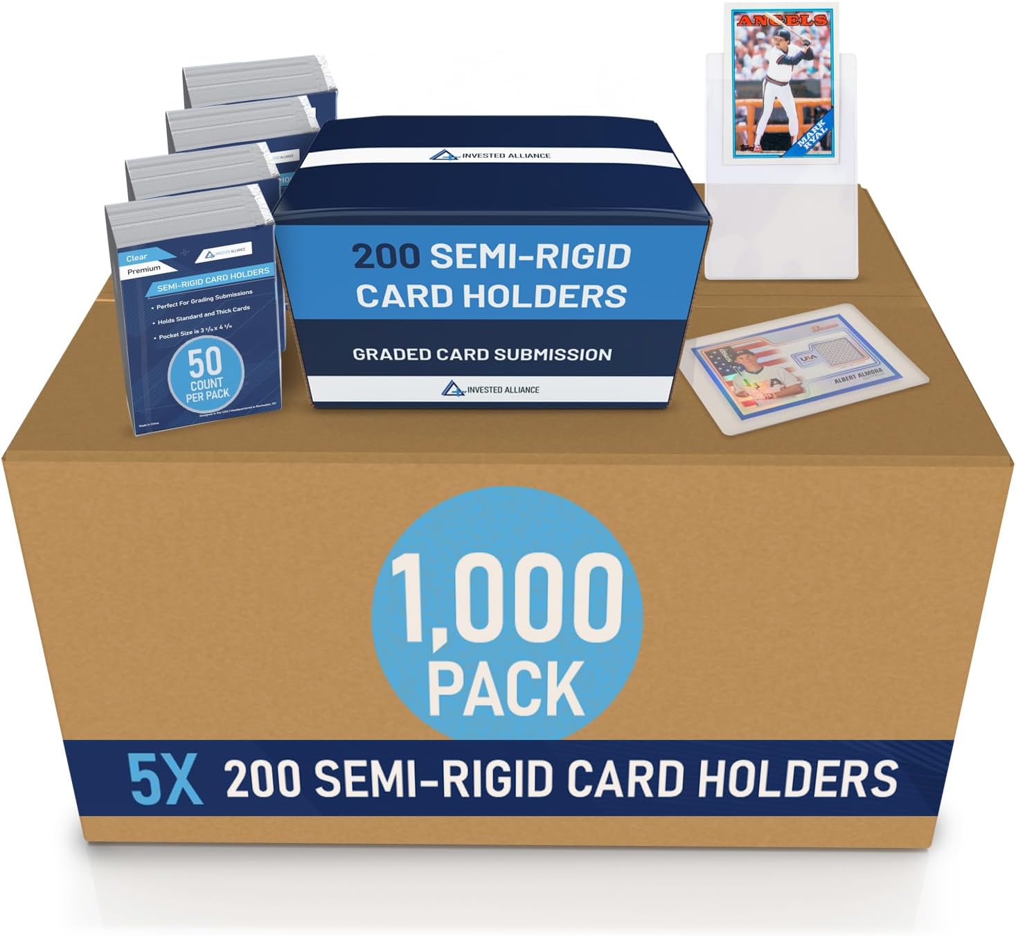 Semi Rigid Card Holder | PSA Graded Card Sleeves & Holder, PSA Cards Sleeves, Sports Saver SGC Slab Sleeve, #1 Hard Sleeve for Cards Grading Submission Approved for BGS, CSG, Clear TCG Protector.