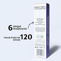 Vista 2 de Folkulture Varillas de incienso – Juego de 6 inciensos (120 varillas) para purificación con soporte de incienso o quemador de incienso, moderno