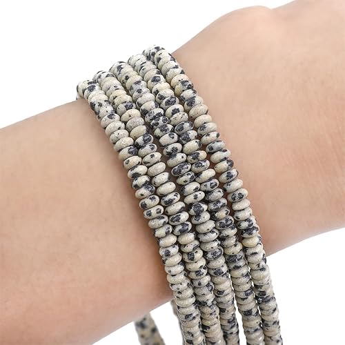 Miniatura 313 de Cuentas espaciadoras de jaspe marrón natural, cuentas sueltas de disco Rondelle, cuentas sueltas para hacer joyas, 0.157 in x 0.079 in, 15.0 in