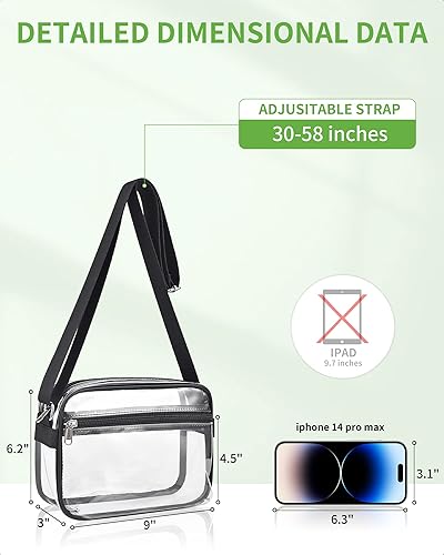 Miniatura 3 de MAY TREE Clear Bag for Stadium Events, Small Clear Purse Suitable for Concert Outfits, Sports, Work and Festivals