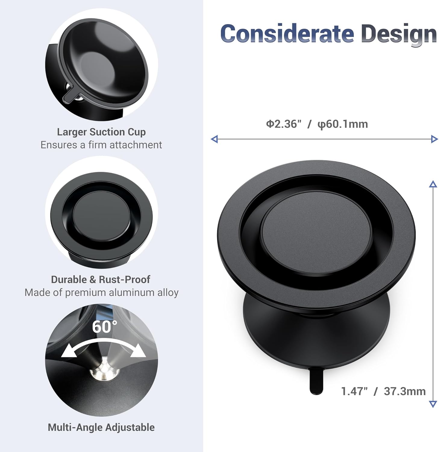 Magnetic Phone Camera Grip Handle with Suction Cup Phone Mount, Magnetic Phone Camera Grip for iPhone 16 15 14 13 12 Series Magsafe Case Android Phones