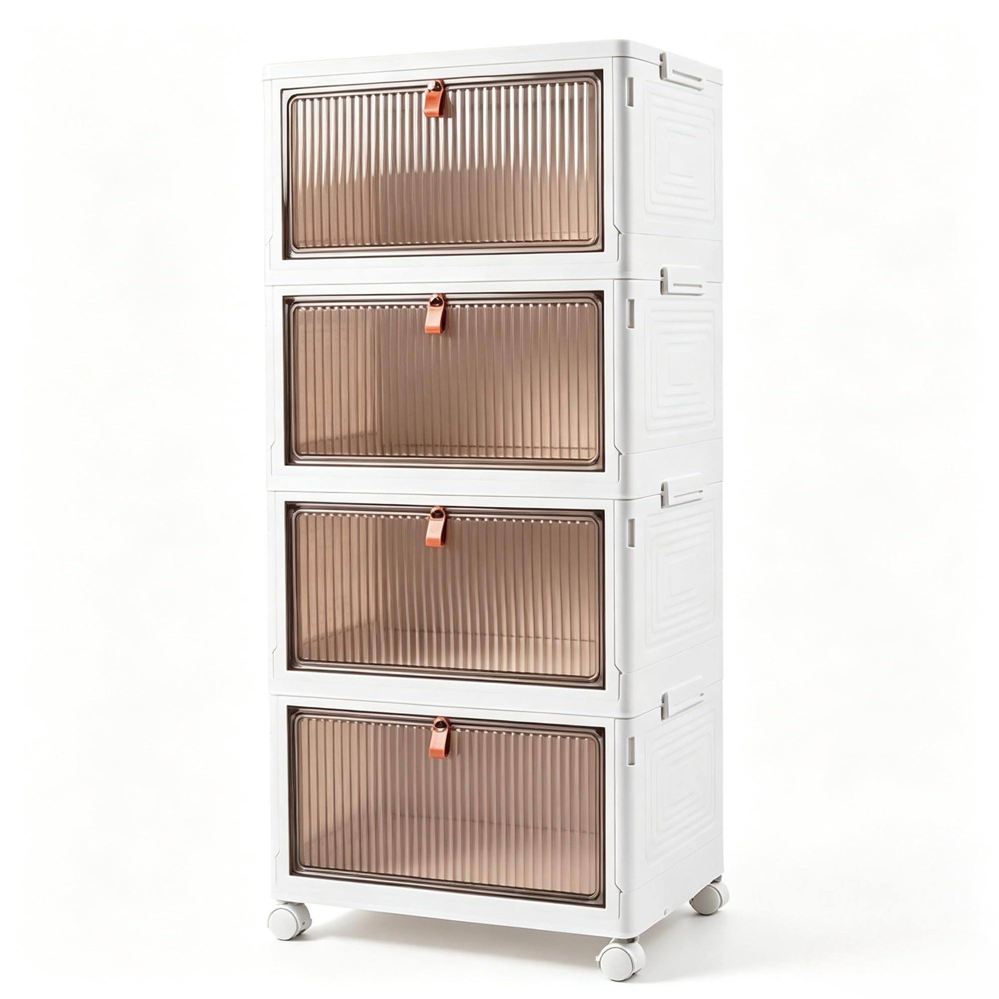 Carrito de almacenamiento de 4 cajones, 30.9 pulgadas de ancho x 11 pulgadas de profundidad x 30.9 pulgadas de alto, caja de almacenamiento plegable, contenedores de almacenamiento apilables con