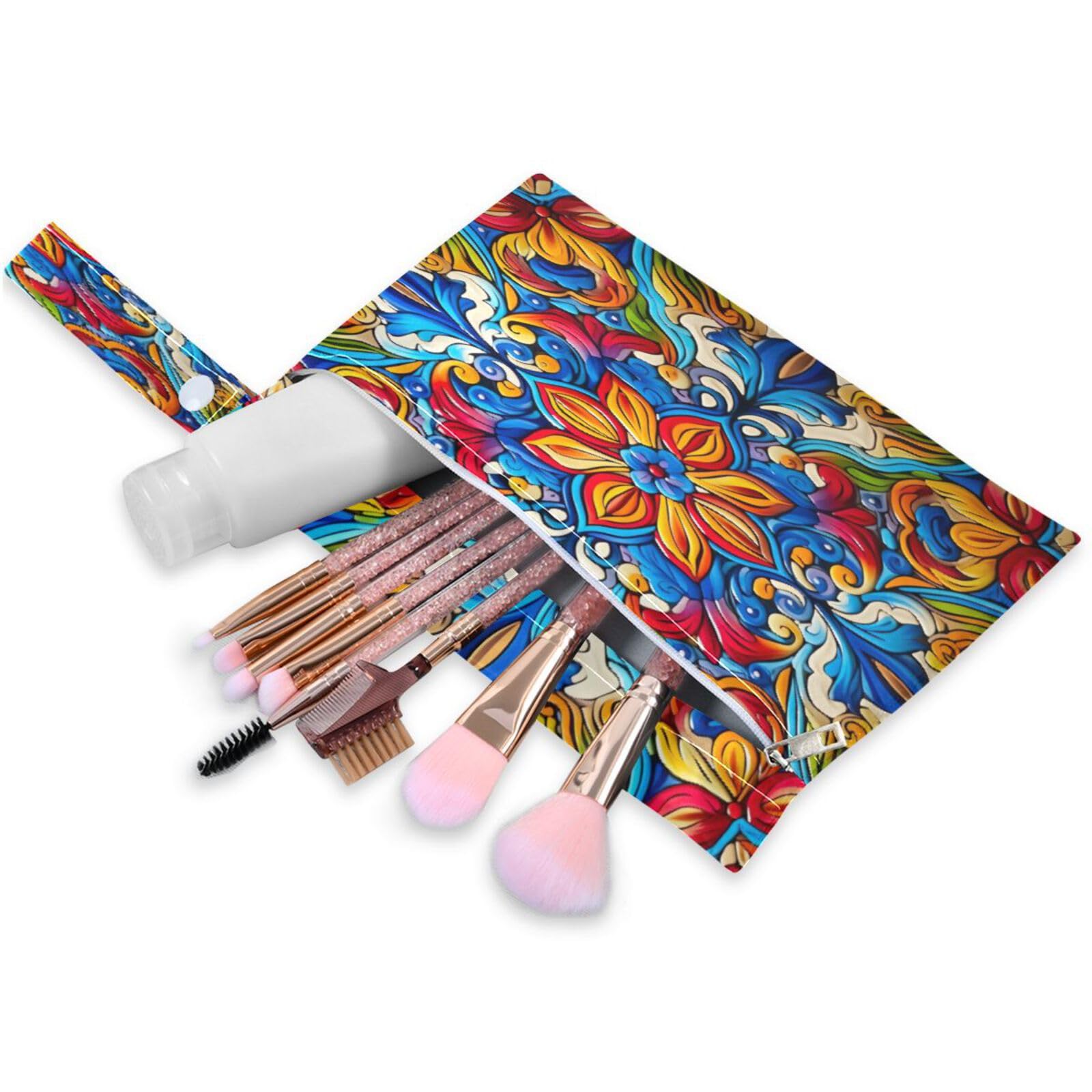 ATTX Mexican Ceramic Tile Wet Dry Bags 2-Pack - Reusable Cloth Diaper Storage for Travel, Beach & Gym | Multi-Use Waterproof Bags for Swimsuits, Baby Clothes, Sports Gear#328