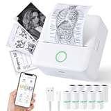 Print Pods Mini Printer&comma; Thermal Inkless Sticker Maker with 10 Rolls Printing Paper&comma; Pocket Printpod for phone&comma; Impresora Portátil for Notes&comma; Flashcards&comma; Journal&comma; DIY&comma; Compatible with iOS & Android