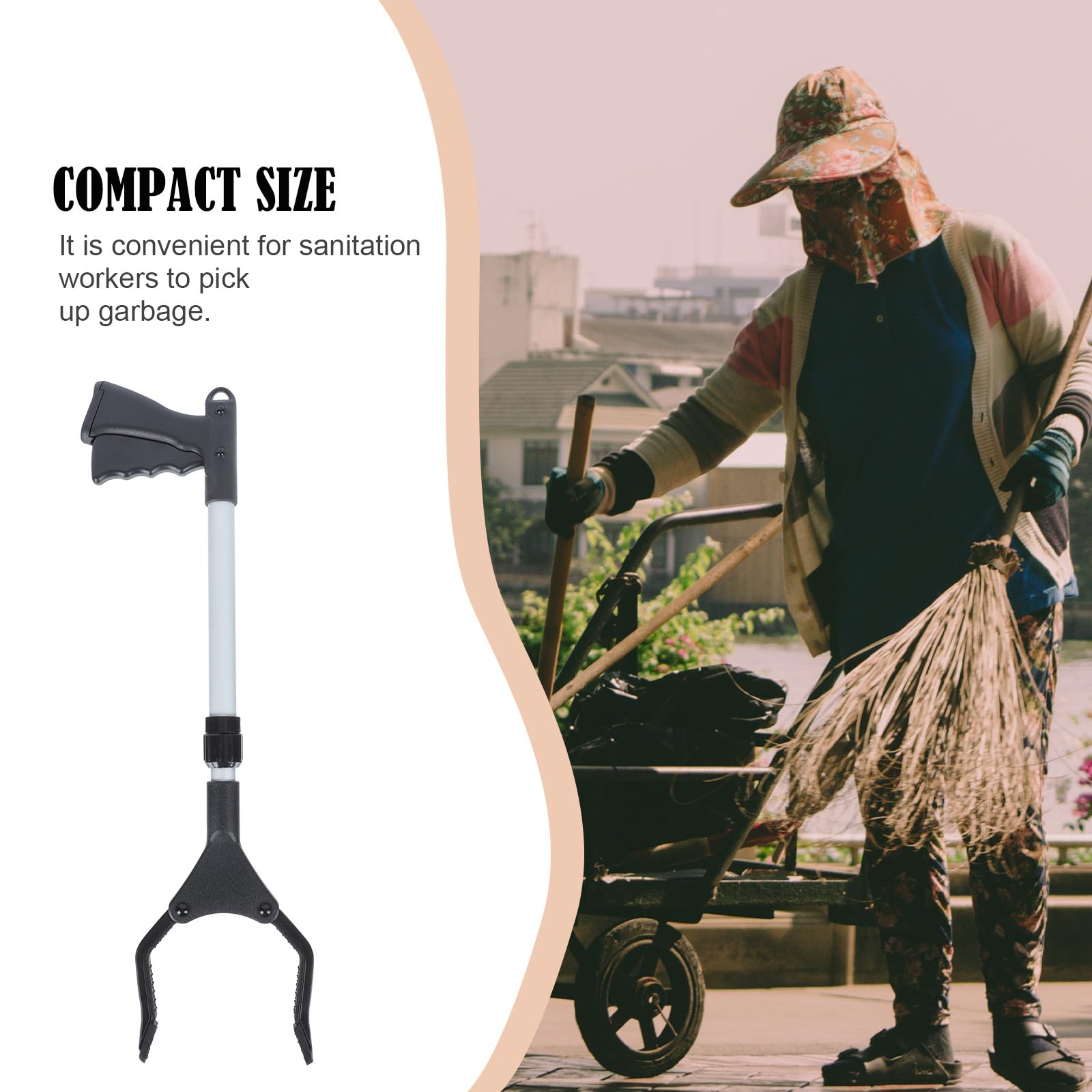 jojofuny Pince Poignée Confortable Ramasse Dechets en Alliage D'aluminium et Design Renforcé Pratique pour Ramassage Extérieur et Nettoyage de Jardin