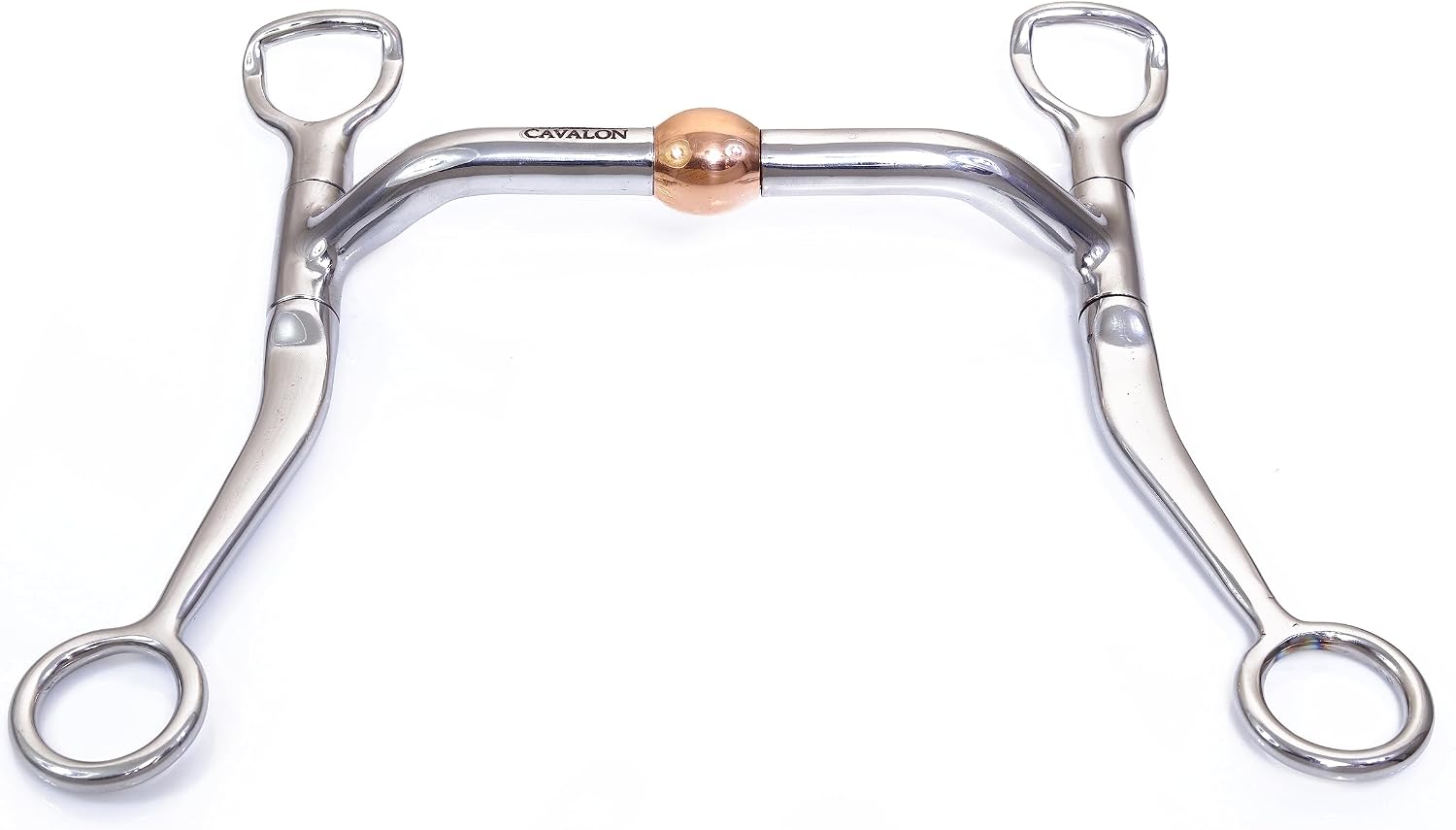 Western Flat Shank Gaited Curb Bit with Rolling Copper Bulb