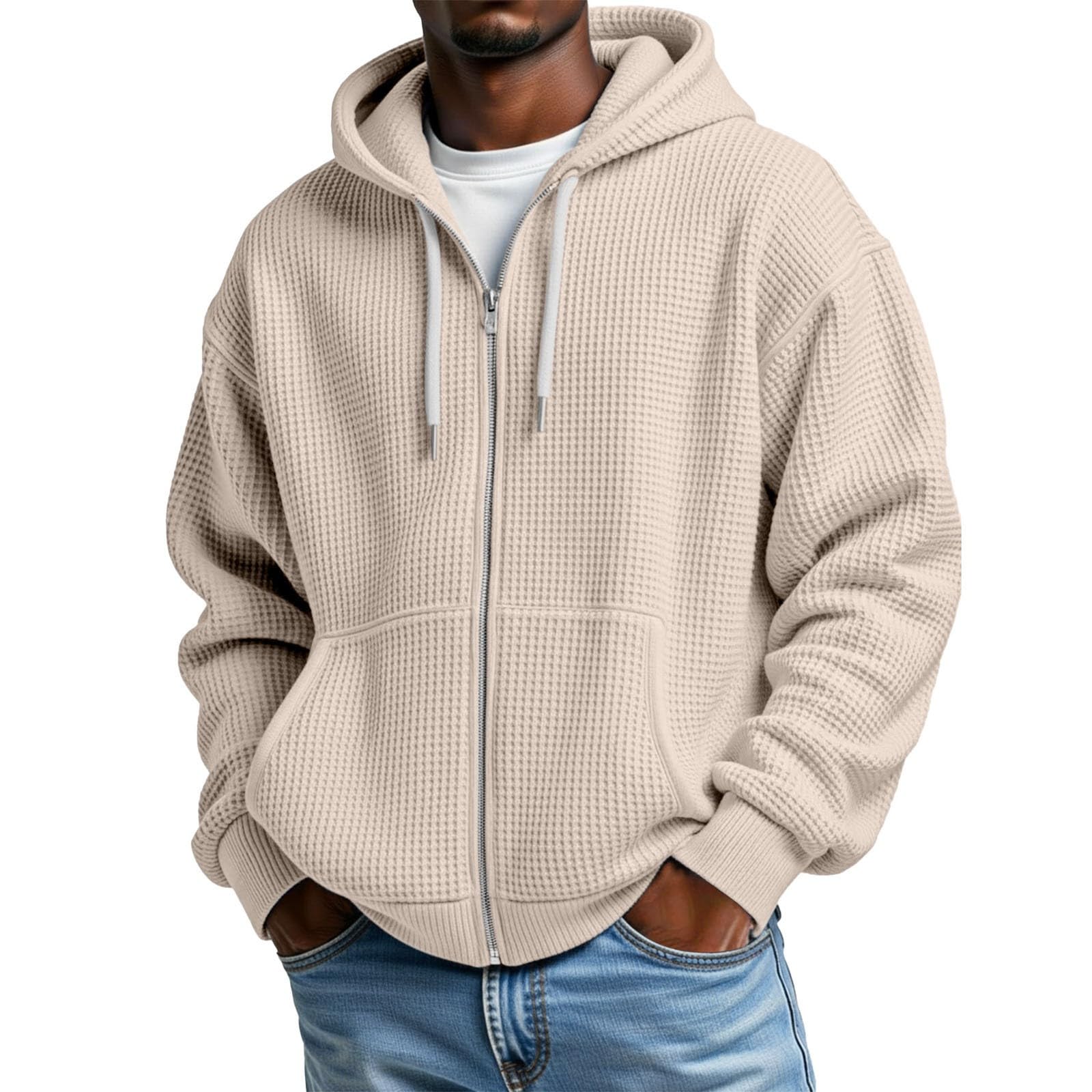 Genérico Sudadera De Punto con Capucha Y Cremallera Informal Y Cálida con Forro Polar Y Bolsillos para Comodidad En Otoño E Invierno