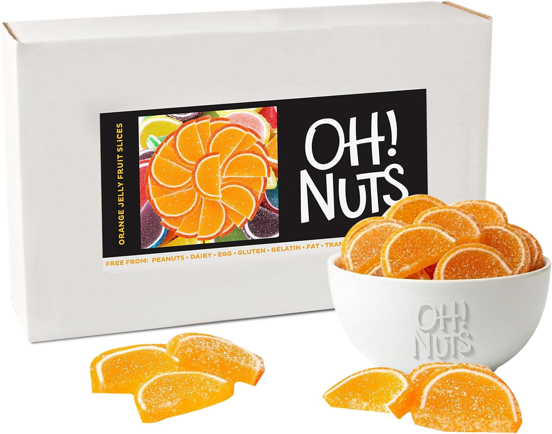 Orange Jelly Fruit Slices Sugar Candy - 5 LB Bulk Bag - Traditional Old Fashioned Chewy Gummy Sweet Confectionery - Gluten-Free, Kosher Certified Pareve (150 CT)