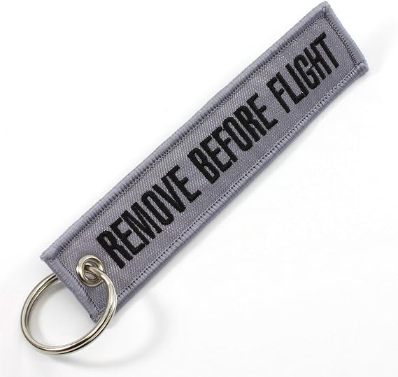 Rotary13B1 - Remove Before Flight Keychain - Gray/Black