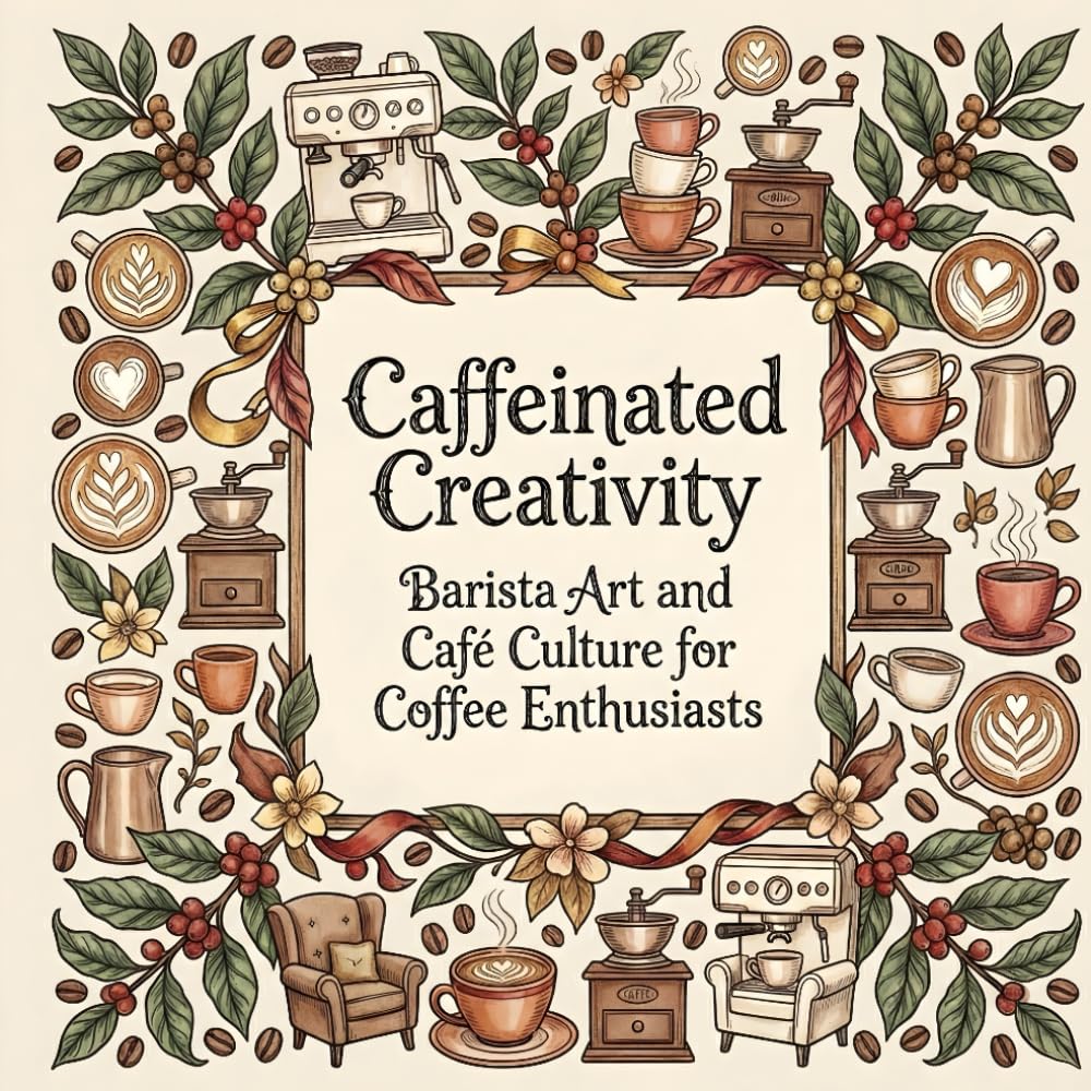 Caffeinated Creativity: Barista Art and Café Culture for Coffee Enthusiasts (Cozy coloring books)