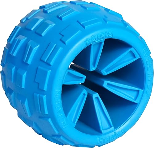 High Roller Plus - Pelota grande de rebote errático azul, juguete masticable resistente y sostenible, ideal para jugar y para masticadores