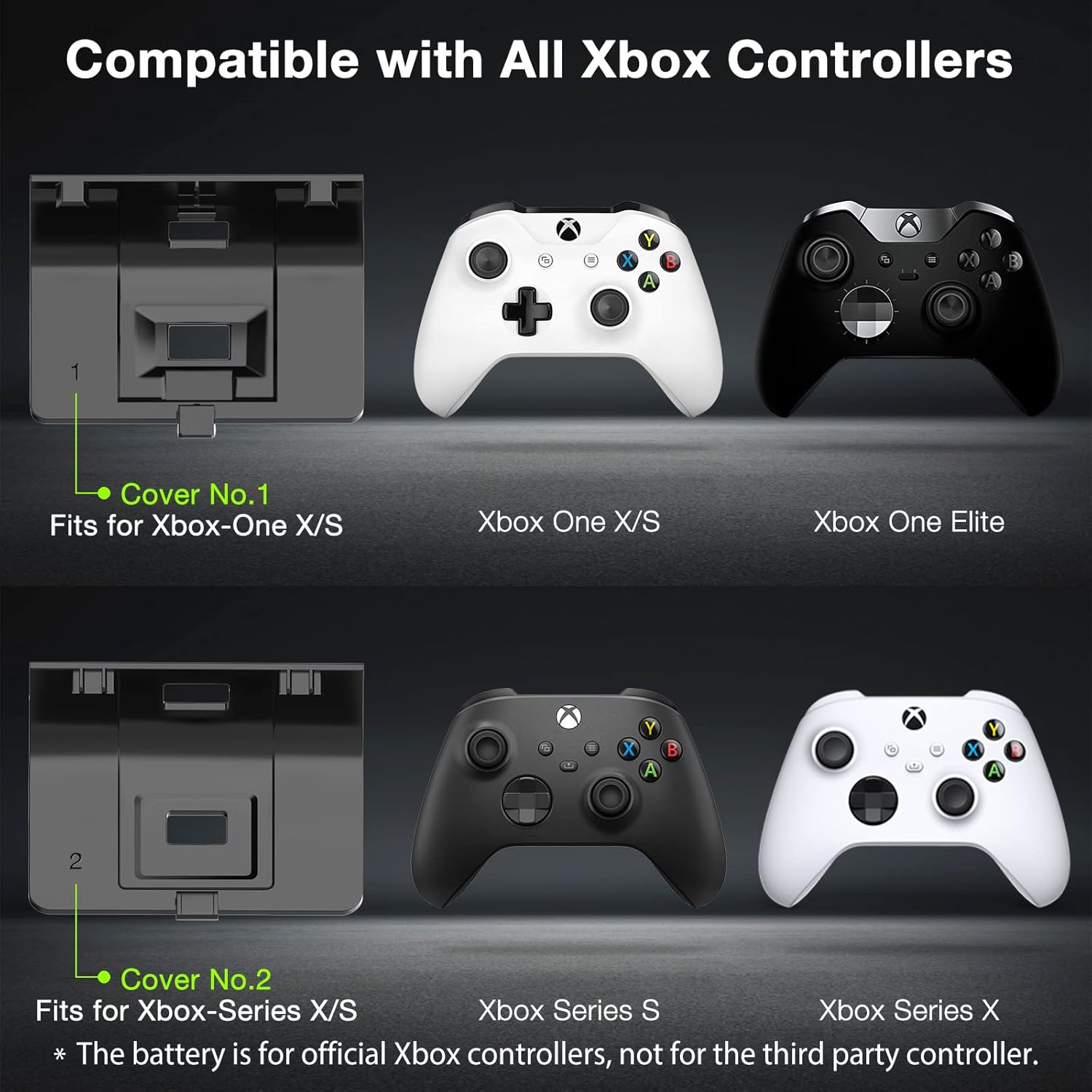 2 Pack Rechargeable Battery Pack for Xbox Controller, Play and Charge Kit with 10FT Fast Charging Micro USB Cable for Xbox One Series S/X/Elite