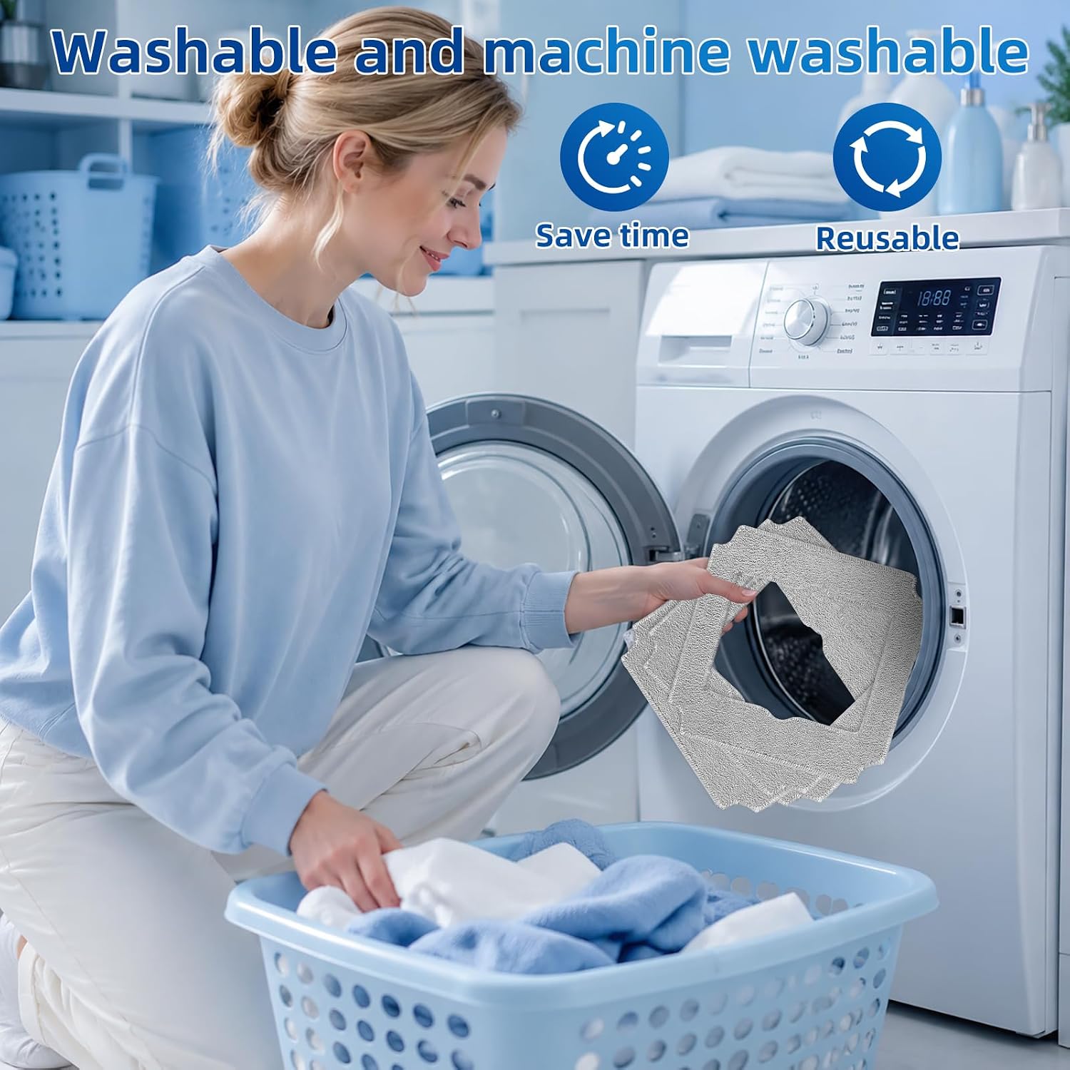 16 Pack Cleaning Pads for ECOVACS Winbot MINI2 Cleaning Robot | Washable Microfiber Mop Pad Window Cleaning Replacement Accessories