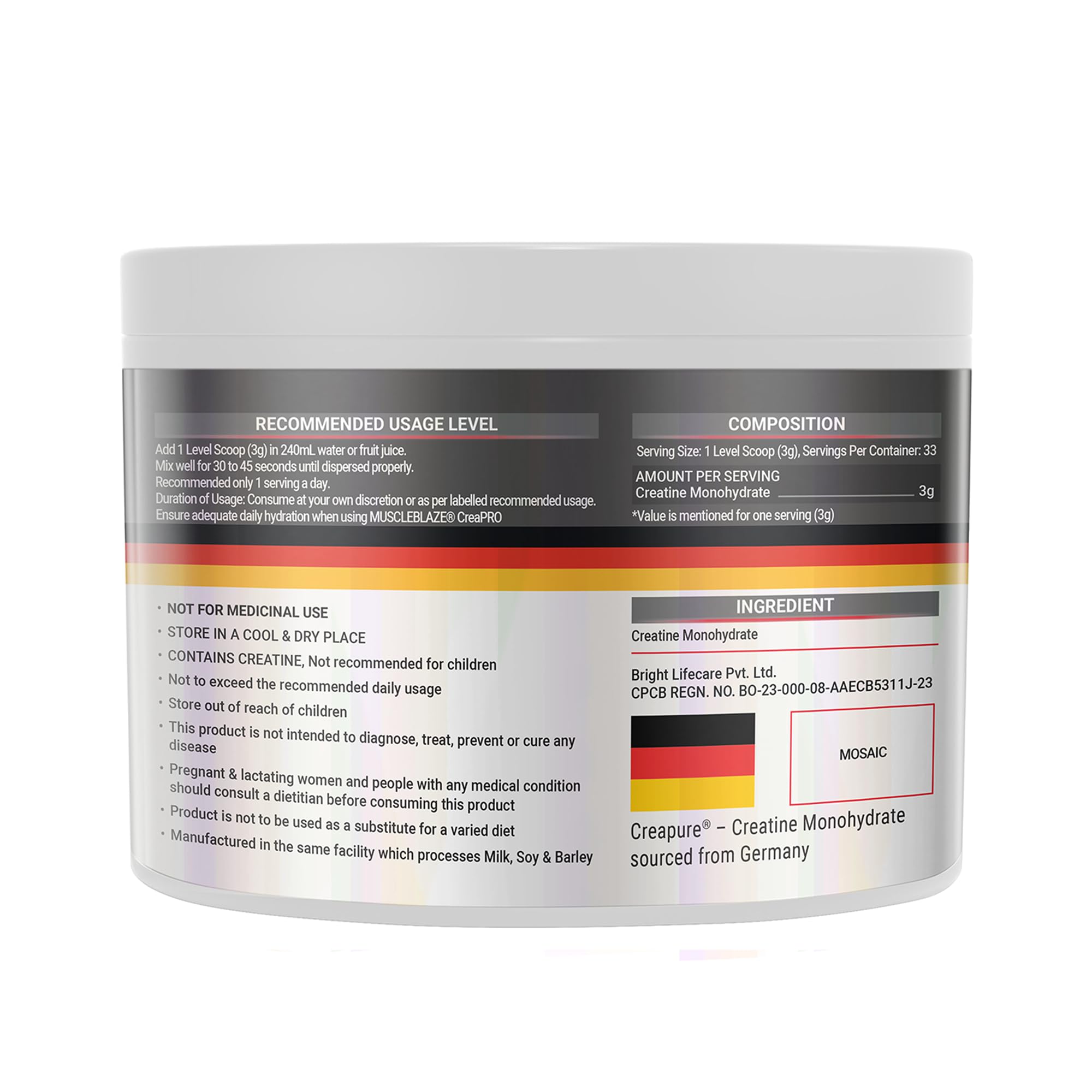 MuscleBlaze CreaPRO Creatine Monohydrate Powder, Unflavoured, 100g — Amazon image 7