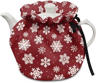 Christmas Snowflake Tea Cozy Cotton Tea Pot Kettle Cover Kitchen Teapots Dust Covers Breakfast Warmer Insulated Tea Cosy Keep Warm Christmas Decoration