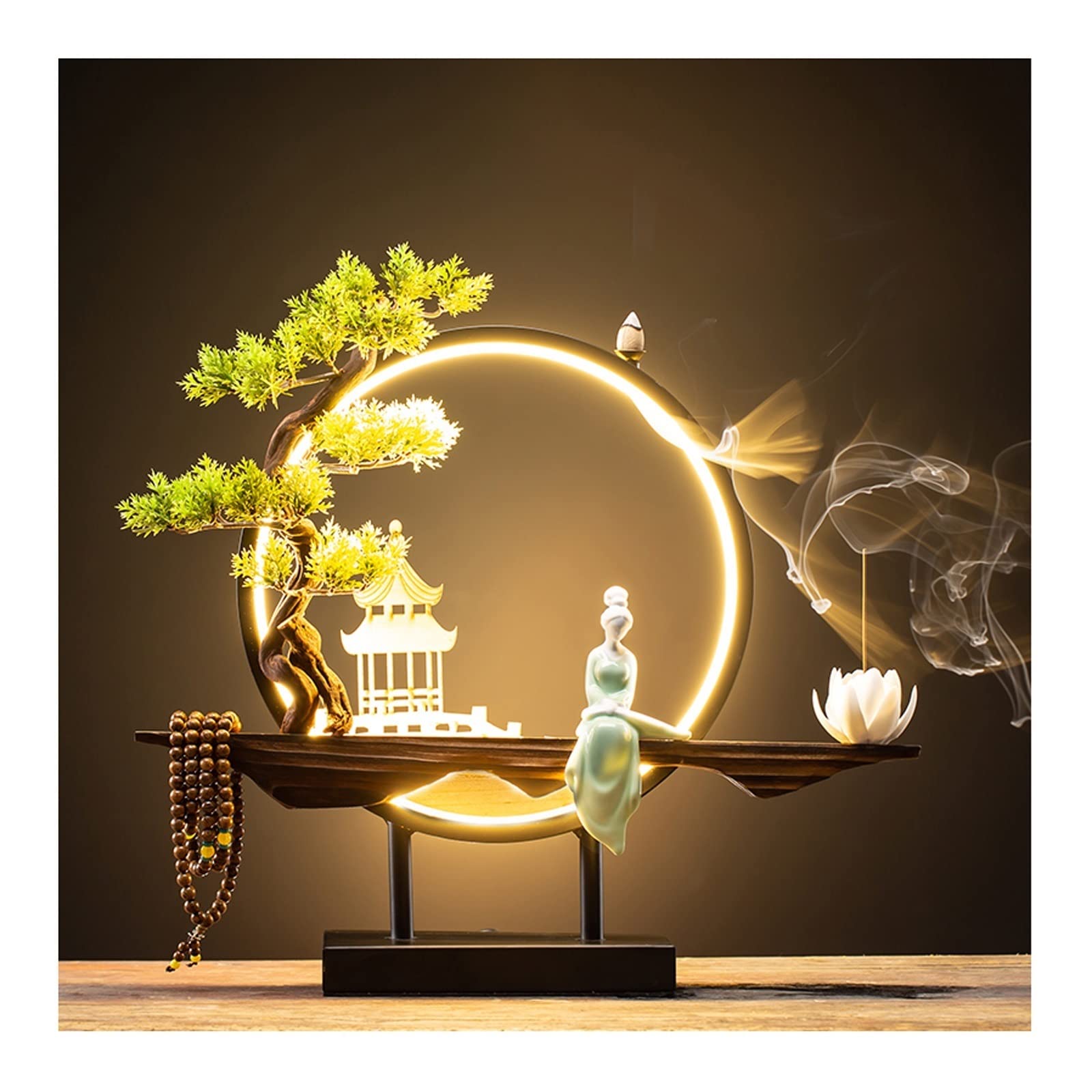 Basxdrfxz C Incense Holder Base Reative Hinese-Style Enser Decorations Erami Reflux Holder Aromatherapy Furnace Beautiful Home Decoration(C)