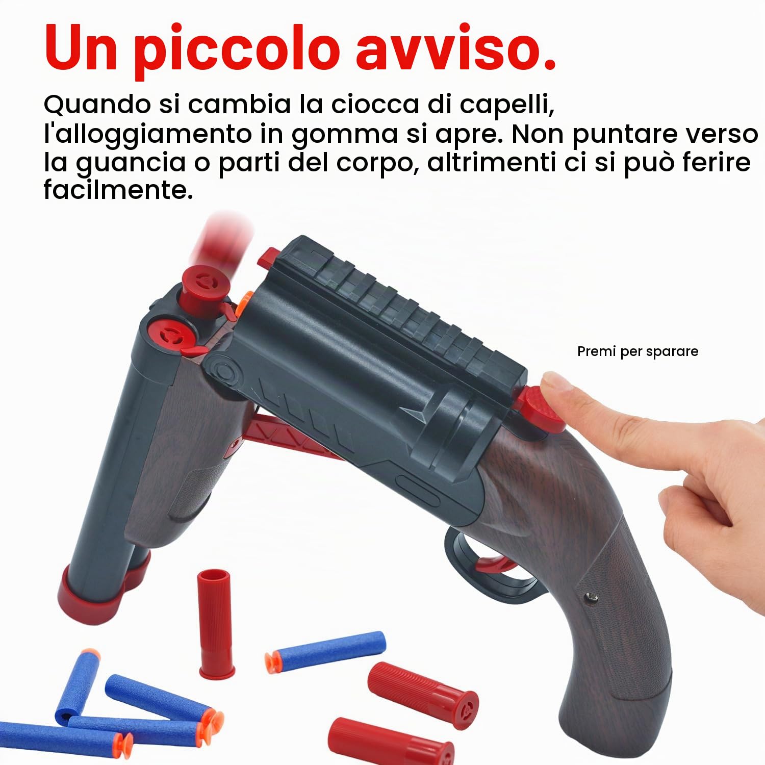 Schiuma Blaster Toy - Doppio Tubo Morbido Proiettile Pop-Up Shell, 2-in-1 Pistola Blaster Schiuma, Regalo Per Bambini, Giocattolo Giovanile Soft Bullet Education Model Game, 6+Boys…