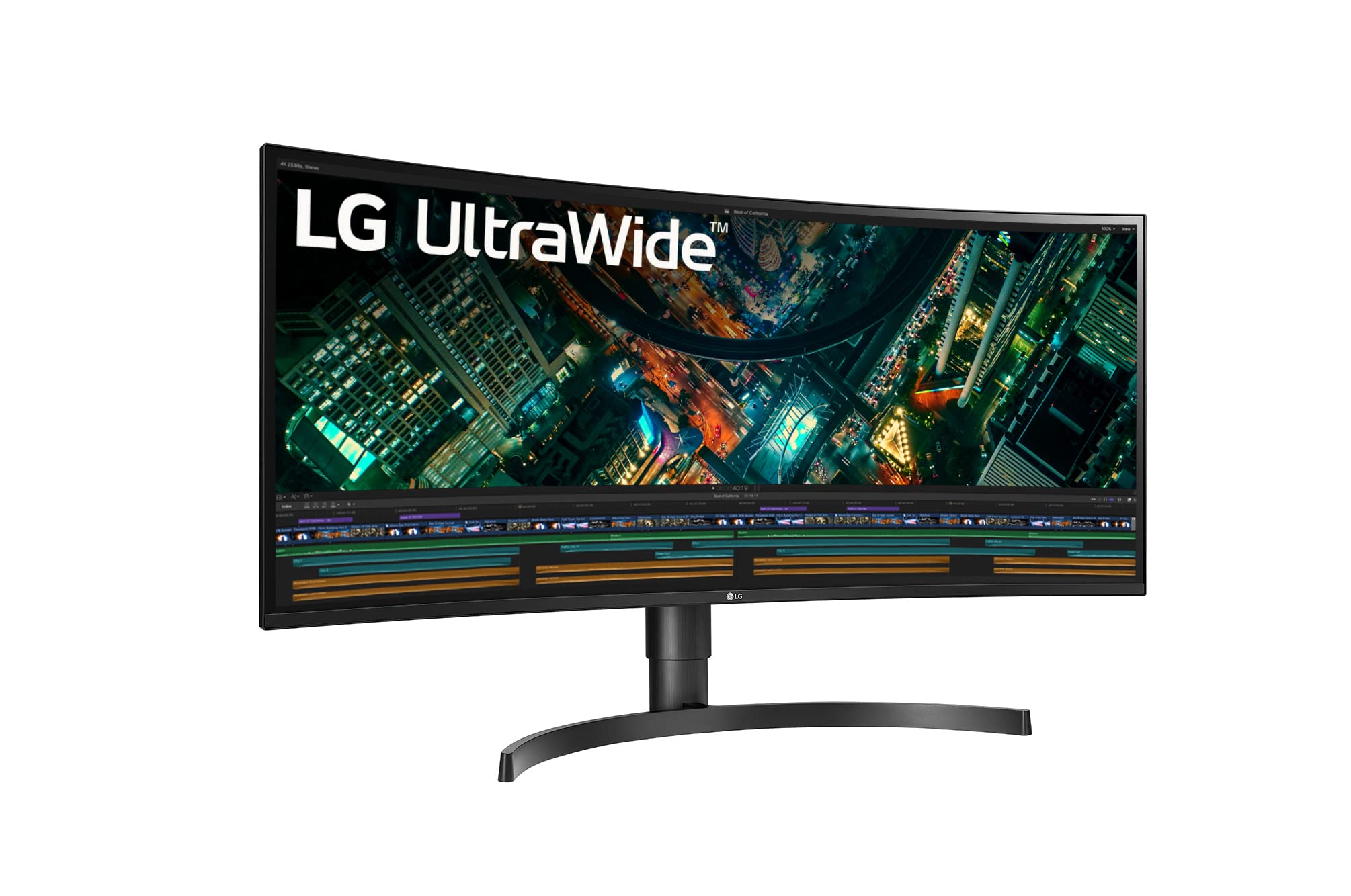 LG 34WN80C-B 86,36 cm (34 Zoll) Curved QHD UltraWide Monitor (IPS-Panel, HDR10, USB-C), Mattschwarz